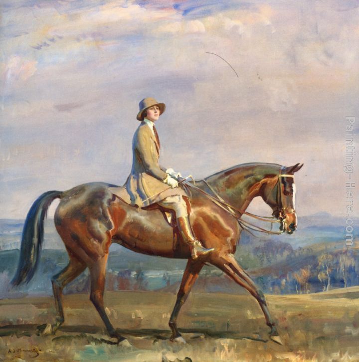 Sir Alfred James Munnings Portrait of Mrs Margaretta Park Frew Riding